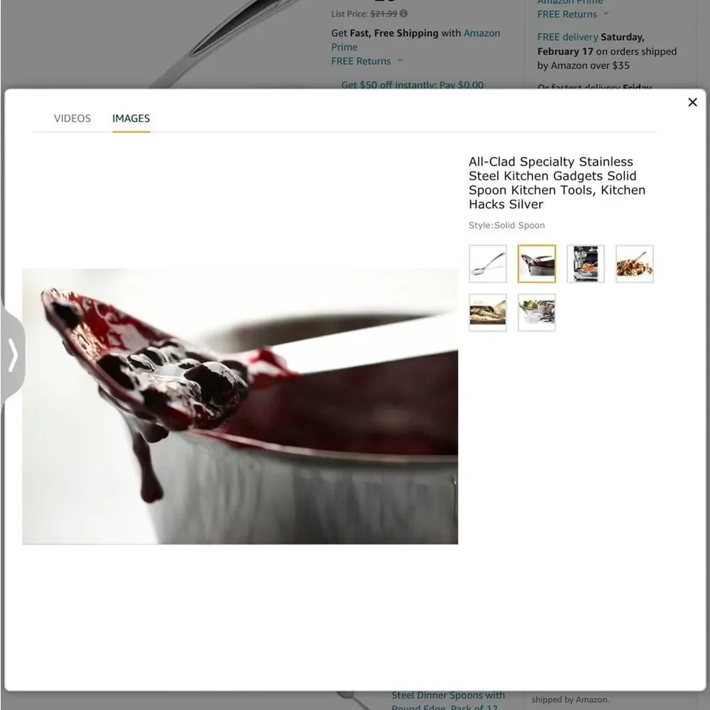 All Clad Cook & Serve Stainless Steel Solid Spoon